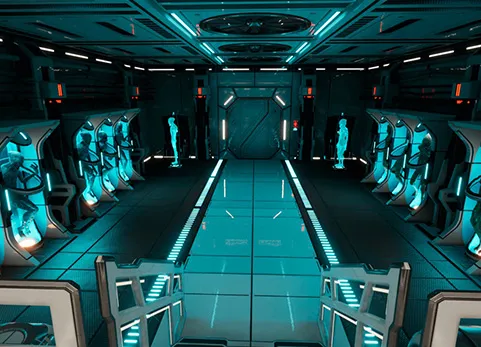 科幻生物冷冻胶囊室 - Sci-Fi Creatures Cryo Capsules Room 2