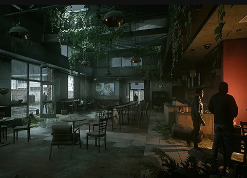 后世界末日废弃咖啡馆 - Post Apocalyptic Abandoned Coffee Shop Drive Thru