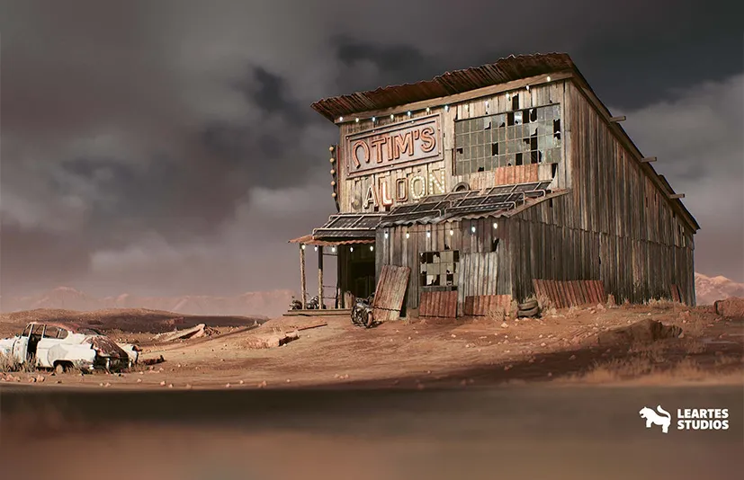后启示录酒吧 - Retropunk Saloon Environment + ( Post Apocalyptic Bar )