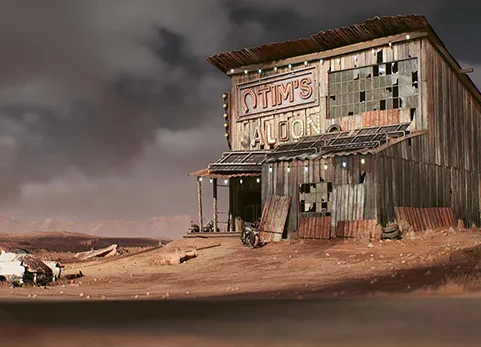 后启示录酒吧 - Retropunk Saloon Environment + ( Post Apocalyptic Bar )