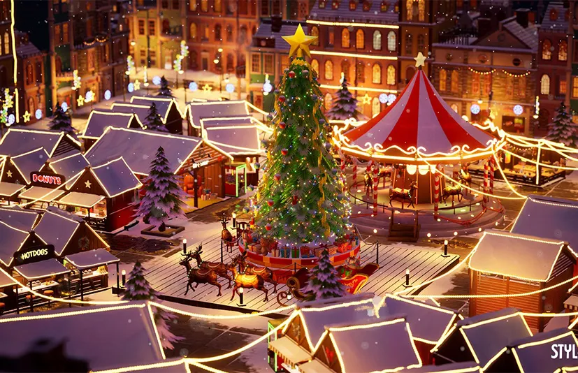 模块化风格化圣诞市场 - Modular Stylized Christmas Market