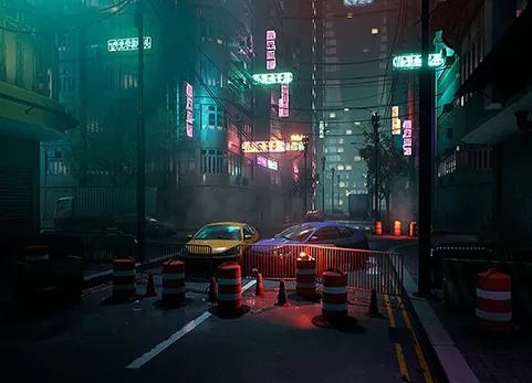大型赛博霓虹城市包 - Neon City Complete pack