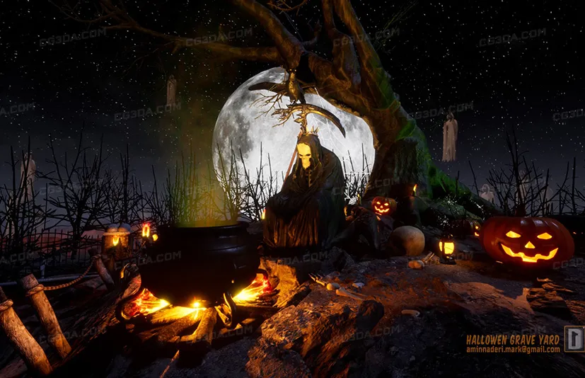 万圣节墓地 - Halloween Graveyard