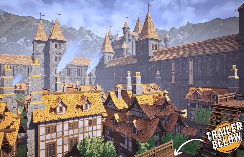 模块化中世纪城堡 - Modular Medieval Castle (Castle, Modular Castle, Town)