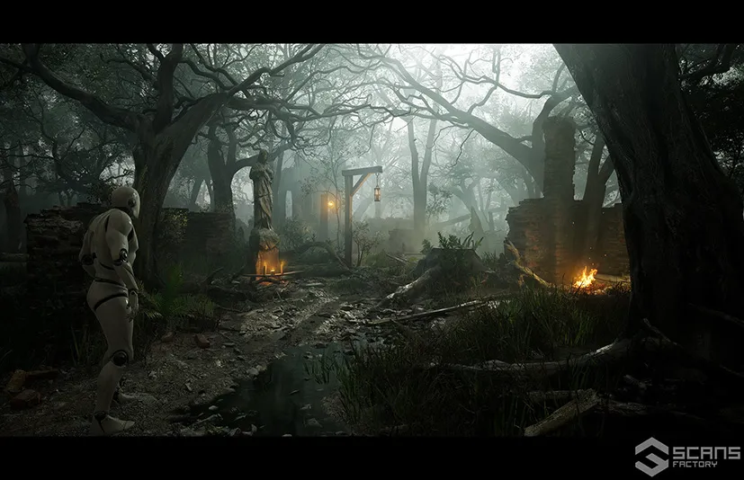 中世纪奇幻废墟 - 黑暗森林 - Medieval Fantasy Ruins - Dark Forest Environment