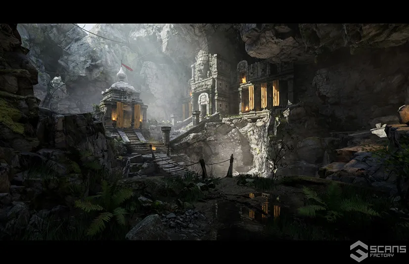 古庙遗址 - Ancient Temple Ruins - Mountains Environment