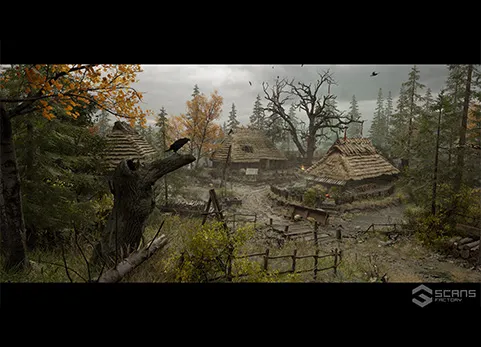 中世纪村庄 - 斯拉夫小屋环境 - Medieval Village - Slavic Huts environment