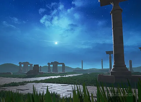 中世纪石柱与石头-Stylized Ancient Columns and Stones