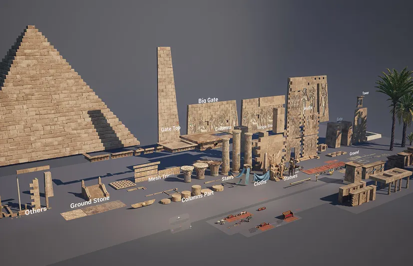AAA级高质量古埃及神庙超级包 - Pharaoh's Legacy: Egyptian Temple Megapack