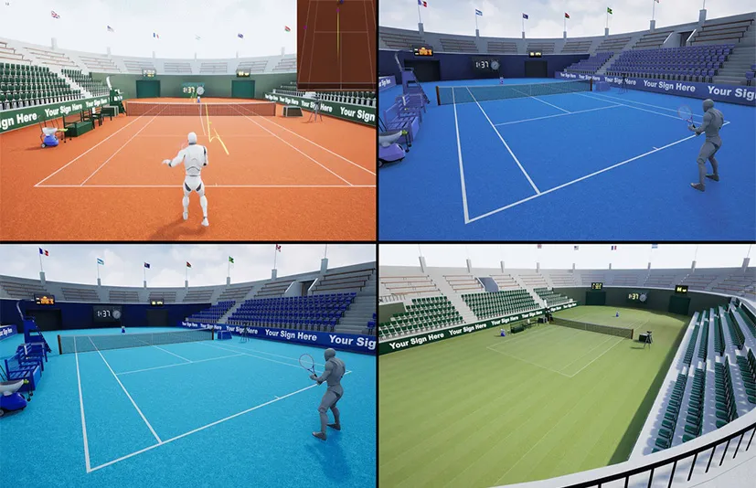 网球场 带比赛蓝图 - French Open & Blueprint