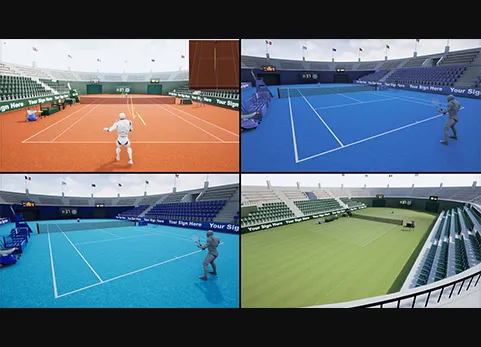 网球场 带比赛蓝图 - French Open & Blueprint