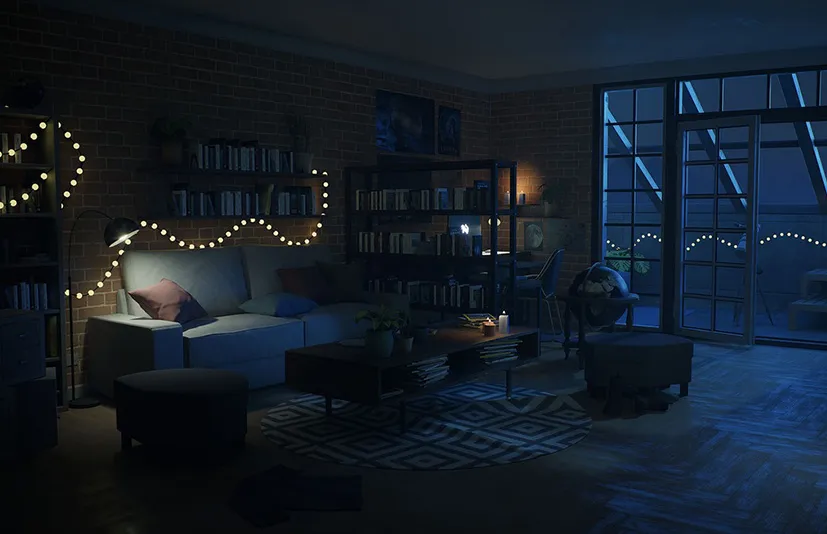学生公寓室内内部 -  Student Apartment Interior Flat Environment House