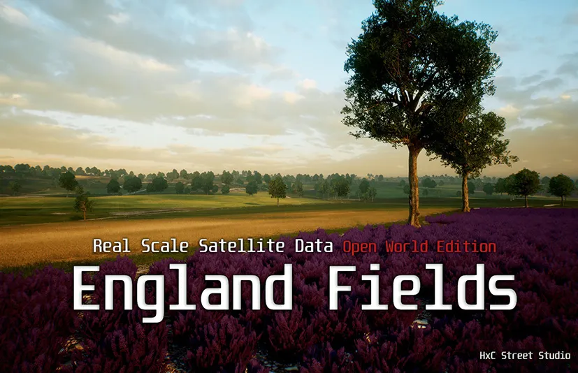 英格兰田野 - Landscape: England Fields - Real Scale Satellite Data