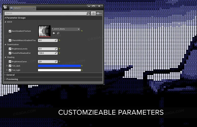 ASCII代码后处理材质-ASCII Post Process Material