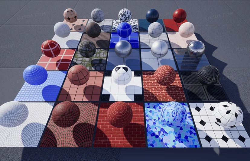 瓷砖和砖块PBR材质-Tile and Brick PBR Materials