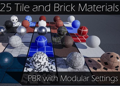 瓷砖和砖块PBR材质-Tile and Brick PBR Materials