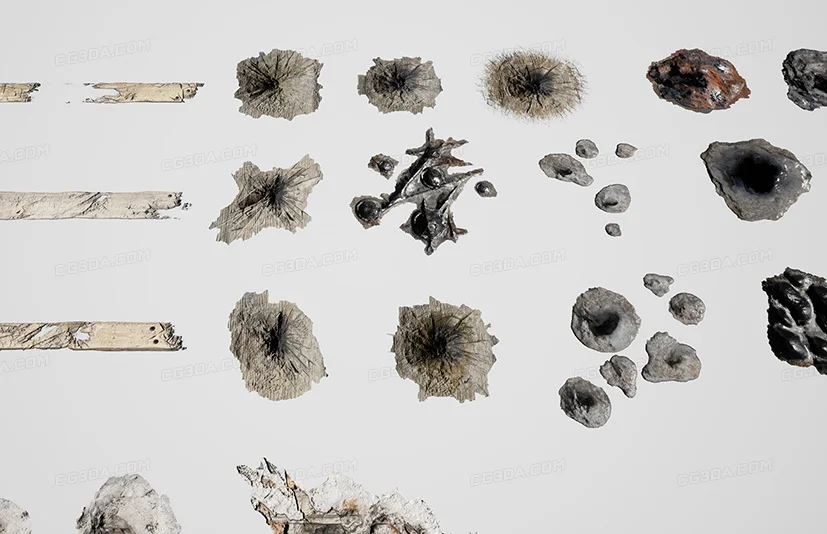 150种弹孔墙壁裂缝贴花-150 Bullet Hole Wall Damage Decals