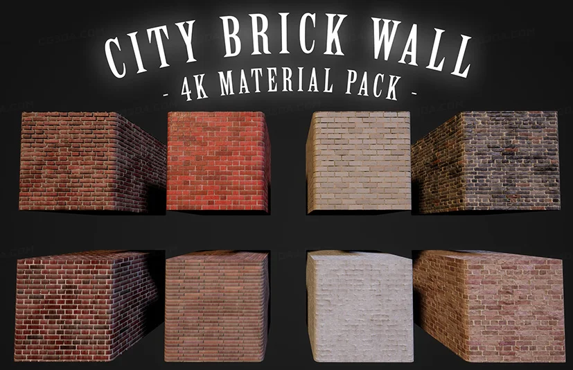 城市砖墙4K材质包-City Brick Wall-4K Material Pack