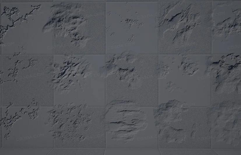法线凹凸墙壁地面破损贴花材质-Normal Damage Decals