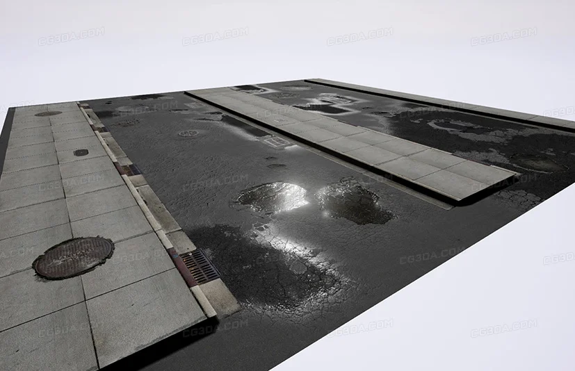 街道路面贴花材质-Photo Asphalt Set