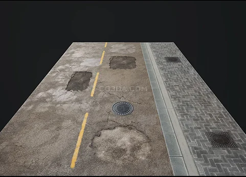 街道道路贴花材质-