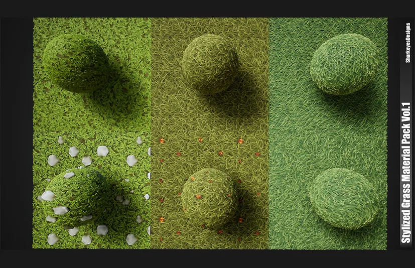风格化草材质包 - Stylized Grass Material Pack Vol.1