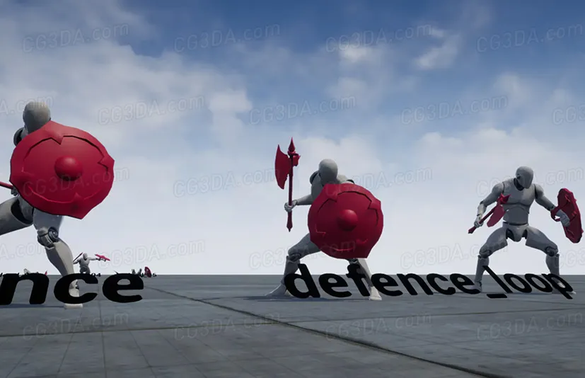 野蛮斧头盾动画集-Brutal Axe Shield AnimSet