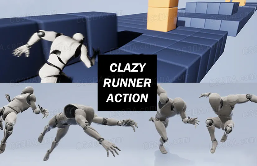 跳跃跑酷动画包-CLazy Runner Action Pack