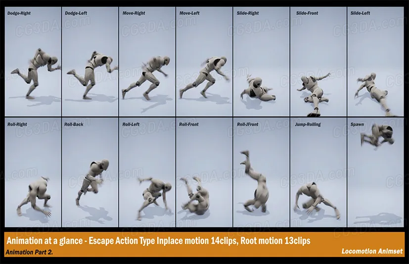 跳跃跑酷动画包-CLazy Runner Action Pack