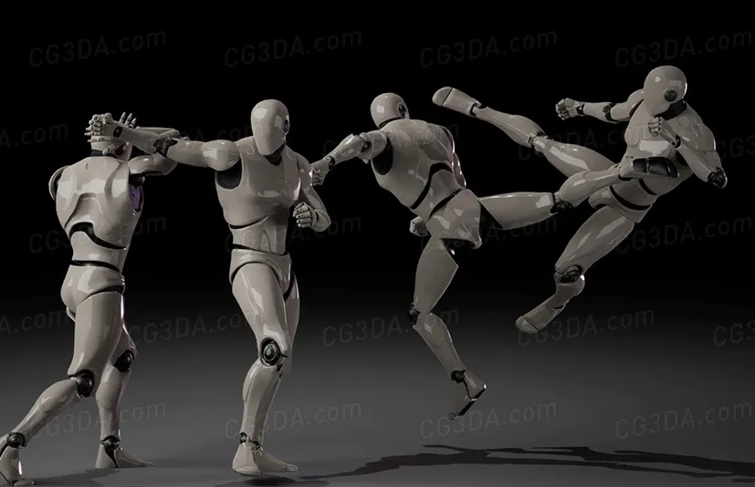 战斗动画 - 跆拳道和泰拳-Combat animations - Kickboxing and Muay Thai V2