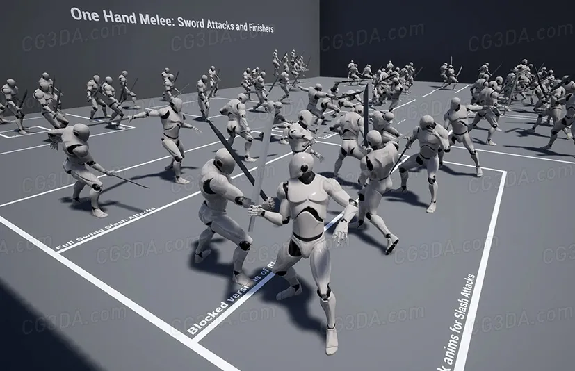 单手剑攻击动画-One Hand Sword Attacks And Finishers