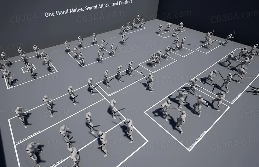 单手剑攻击动画-One Hand Sword Attacks And Finishers