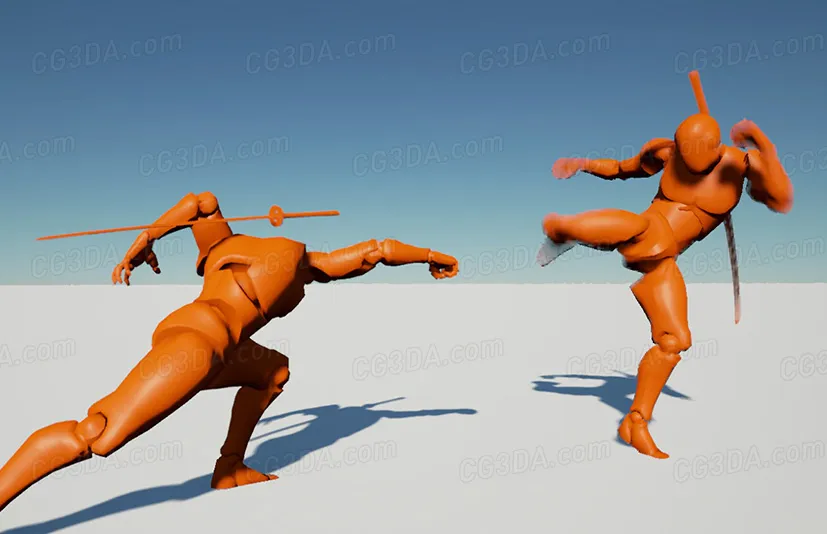 忍者格斗搏击动画-Powerful Fighter Pack(Can be used with my Sword Pack)