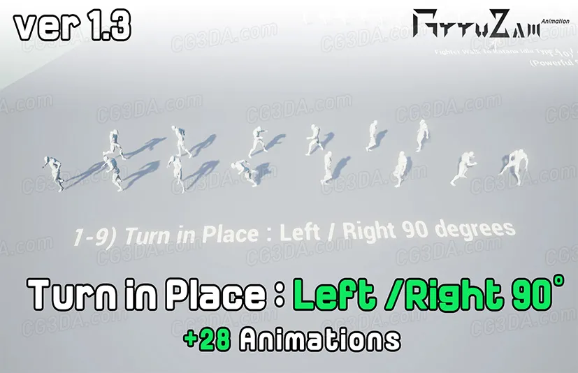 忍者格斗搏击动画-Powerful Fighter Pack(Can be used with my Sword Pack)