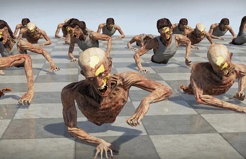 丧尸爬行动画-T-Pose Zombie 2