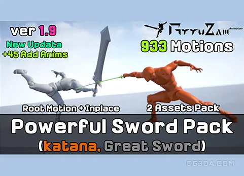 武士刀+大剑动画-2 Assets Powerful Sword Pack
