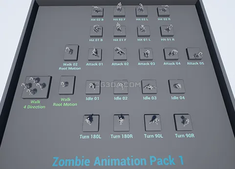 丧尸动画1-Zombie Animation Pack 1