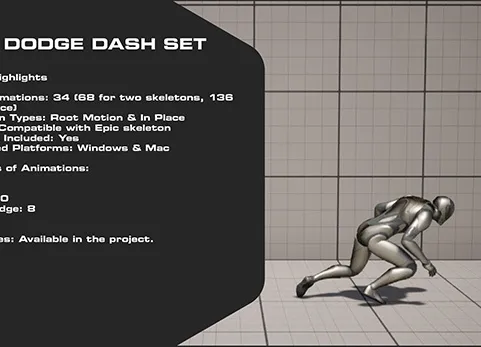 翻滚躲避闪避冲刺动画包 - Roll Dodge Dash Set