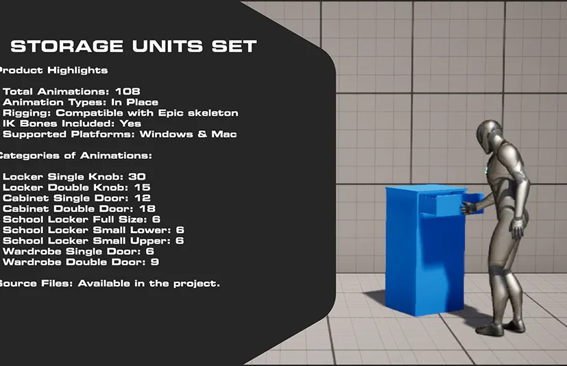 人物储存柜子动捕动画 - Storage Units Set