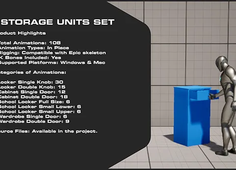 人物储存柜子动捕动画 - Storage Units Set