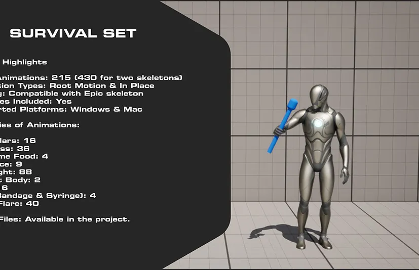 生存游戏幸存者人物动作动画包 - Survival Set