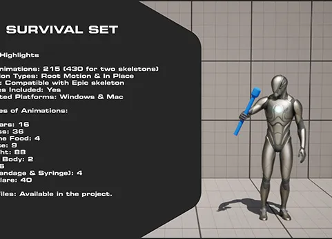 生存游戏幸存者人物动作动画包 - Survival Set