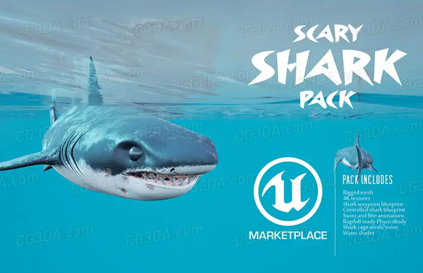 鲨鱼-Scary Shark Assets
