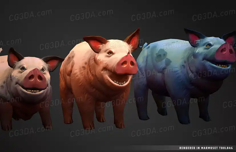 小花猪-Stylized Fantasy Pig