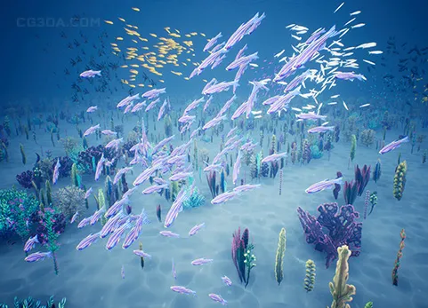 奶瓜风格化小鱼粒子系统 - Stylized Small Fishes [Niagara]