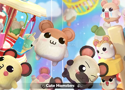 可爱的卡通仓鼠-Cute Hamsters
