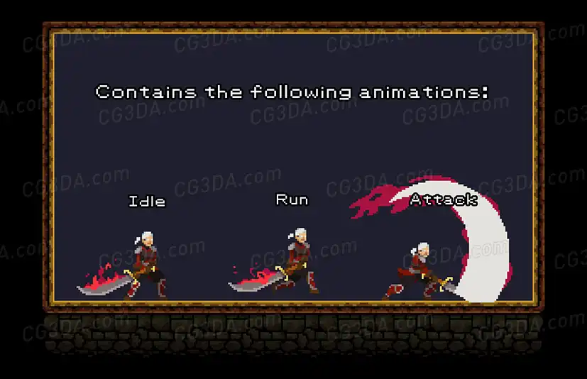 像素风格战士-Female Warrior - Pixel Art