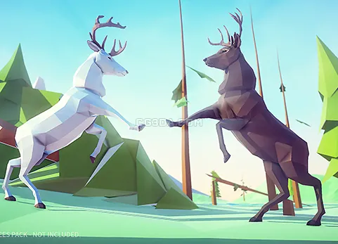 风格化鹿-Poly Art Deer