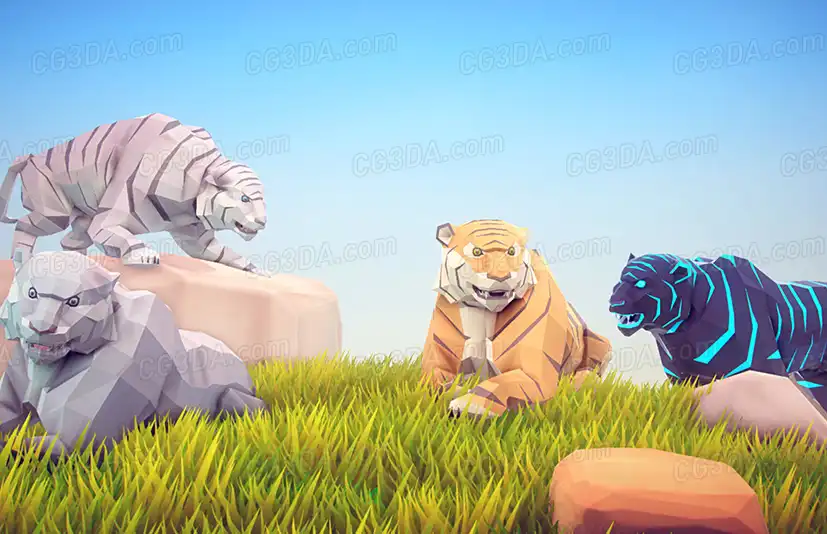 风格化老虎-Poly Art Tiger