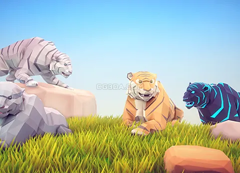 风格化老虎-Poly Art Tiger
